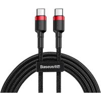 Datový kabel Baseus Cafule Series nabíjecí / datový kabel 2* USB-C PD2.0 60W Flash 2m, červená-černá