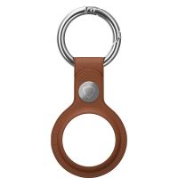 AirTag klíčenka AlzaGuard Genuine Leather Keychain pro Airtag sedlově hnědá