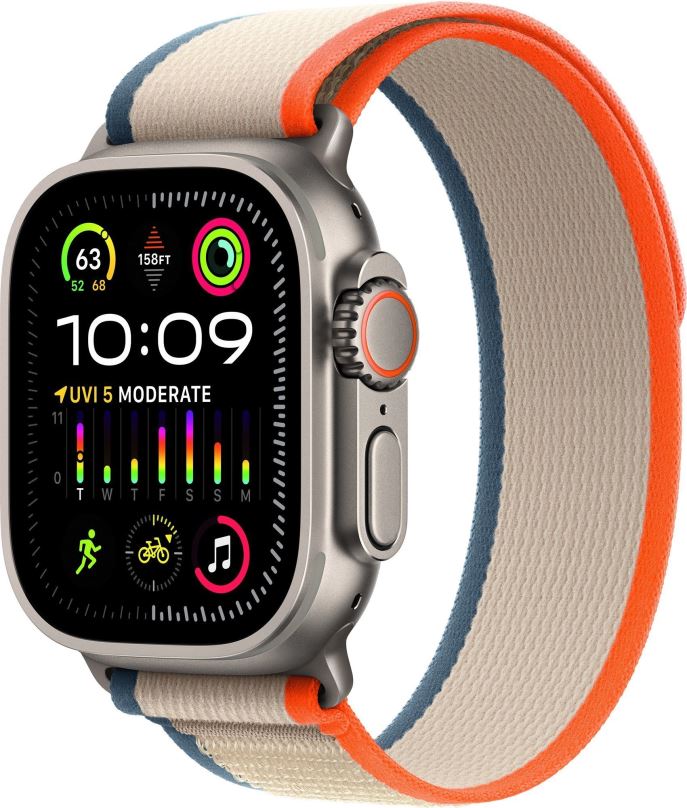 Chytré hodinky Apple Watch Ultra 2 49mm titanové pouzdro s oranžovo-béžovým trailovým tahem  - S/M