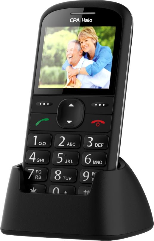 Mobilní telefon CPA Halo 21 Senior černý s nabíjecím stojánkem
