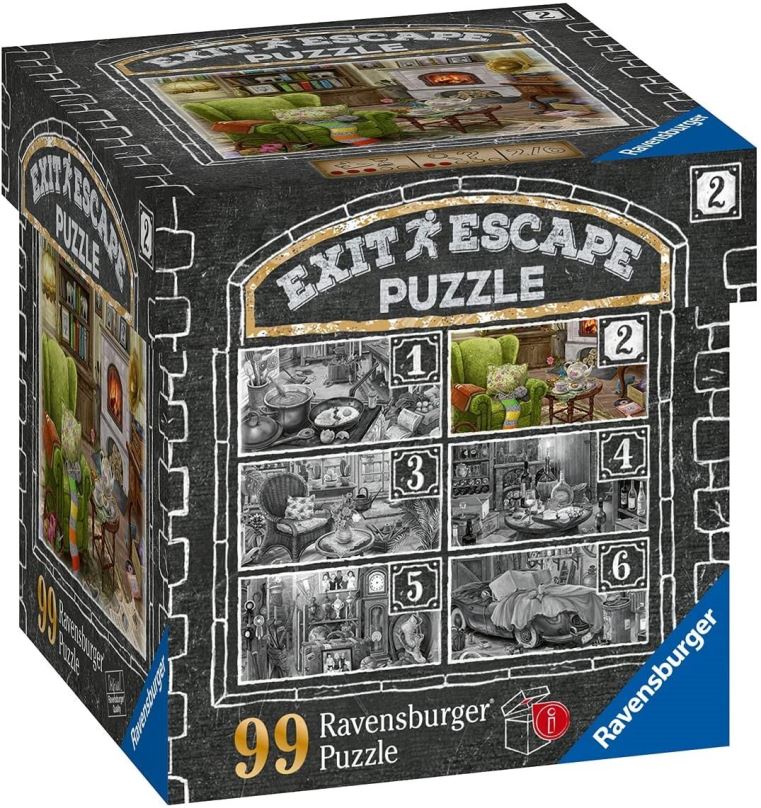RAVENSBURGER Únikové EXIT puzzle Strašidelné sídlo 2: V obývacím pokoji 99 dílků