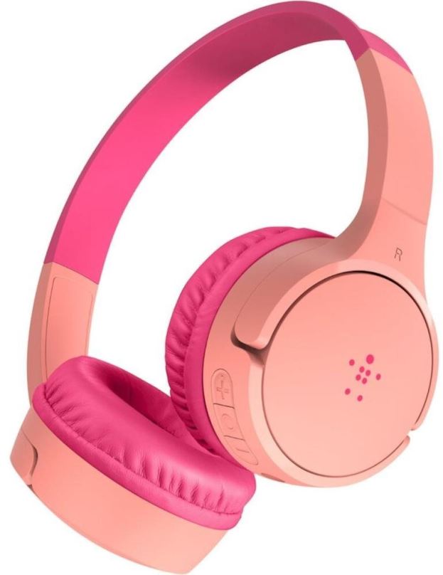Bezdrátová sluchátka Belkin Soundform Mini - Wireless On-Ear Headphones for Kids - růžová