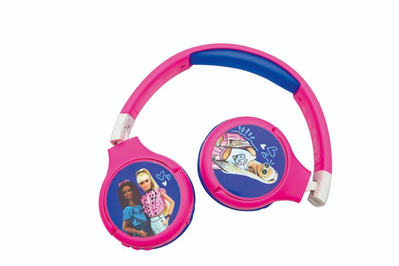 Bezdrátová sluchátka Lexibook Skládací bezdrátová Bluetooth sluchátka Barbie