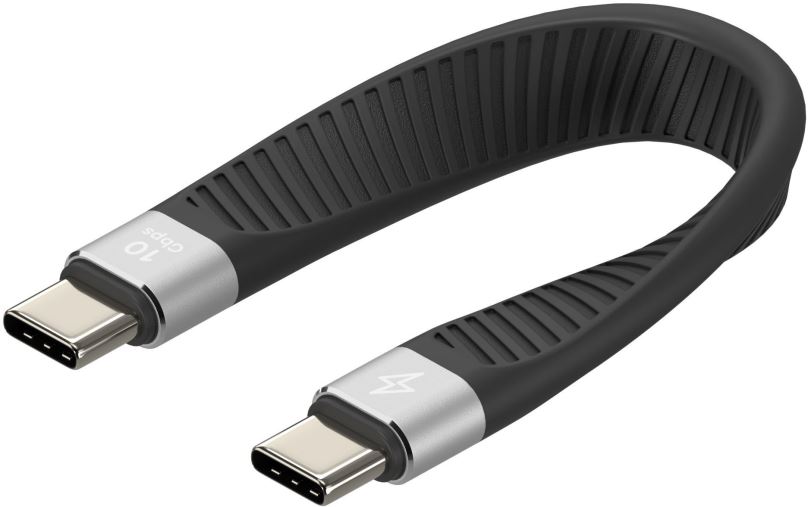 Datový kabel AlzaPower FlexCore USB-C to USB-C 3.2 Gen 2, 5A, 100W černý
