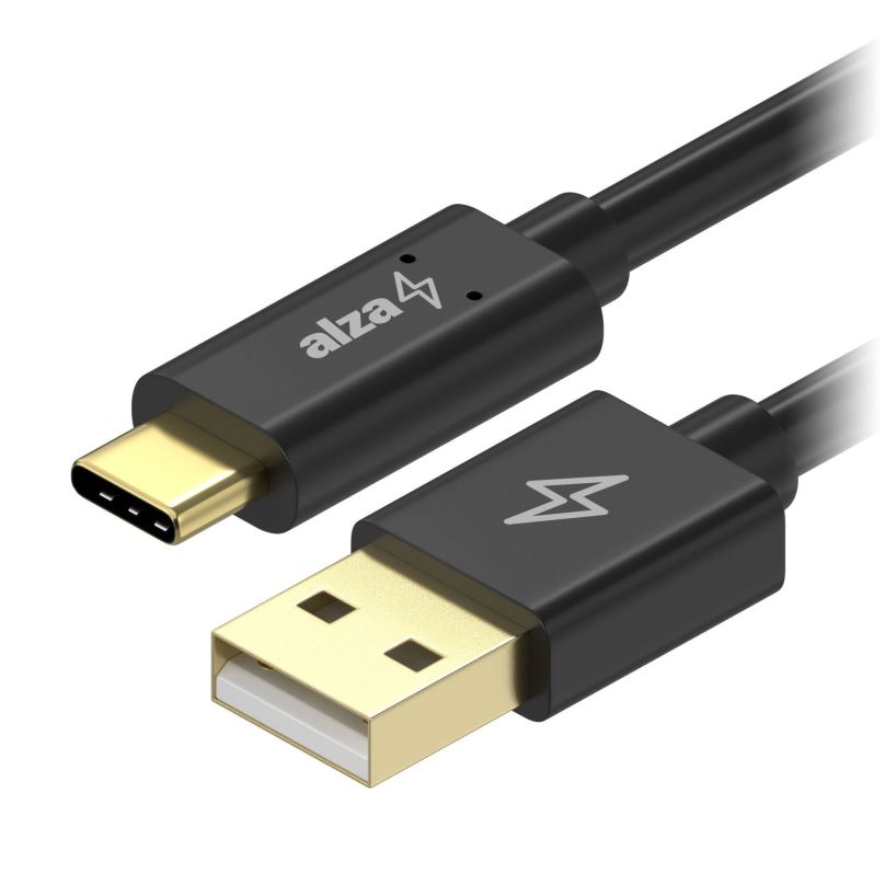 Datový kabel AlzaPower Core Charge 2.0 USB-C 2m černý