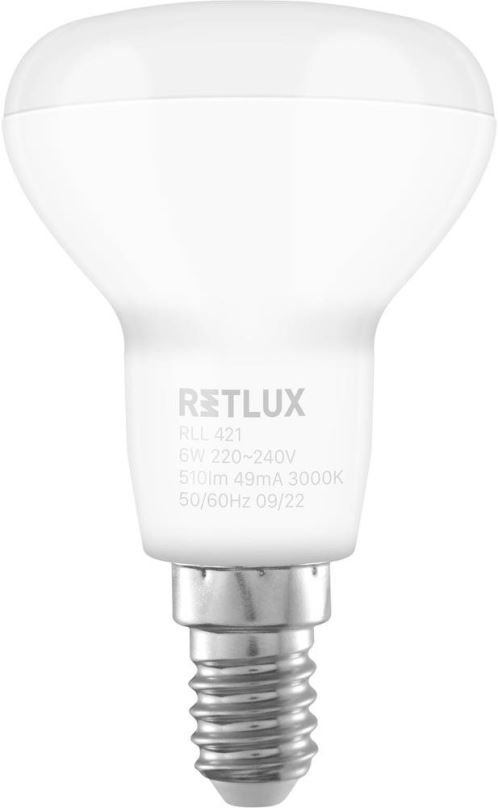 LED žárovka RETLUX RLL 421 R50 E14 Spot 6W WW