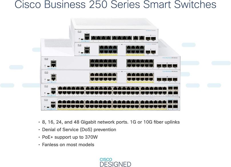 Switch CISCO CBS250 Smart 8-port GE, Desktop, Ext PSU