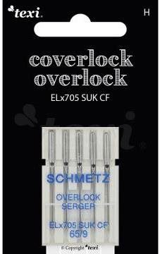 Jehly do šicího stroje Jehly pro overlocky/coverlocky Texi over/cover ELx705 SUK CF 5x65