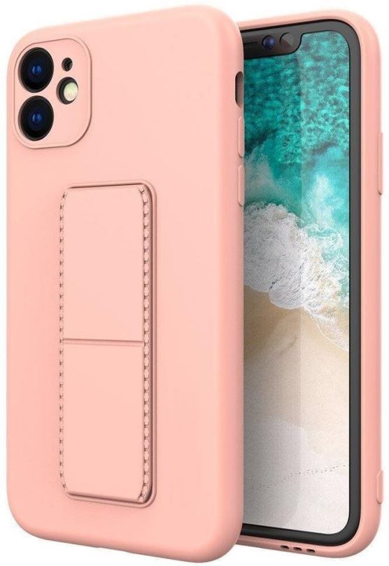 Kryt na mobil Kickstand silikonový kryt na Samsung Galaxy A52s 5G / A52 4G/5G, růžový