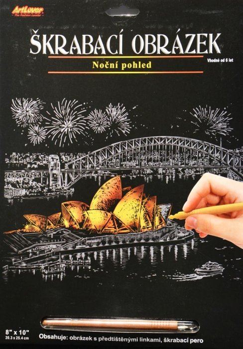 ARTLOVER Škrabací obrázek (zlatý) - Noční pohled na Operu v Sydney
