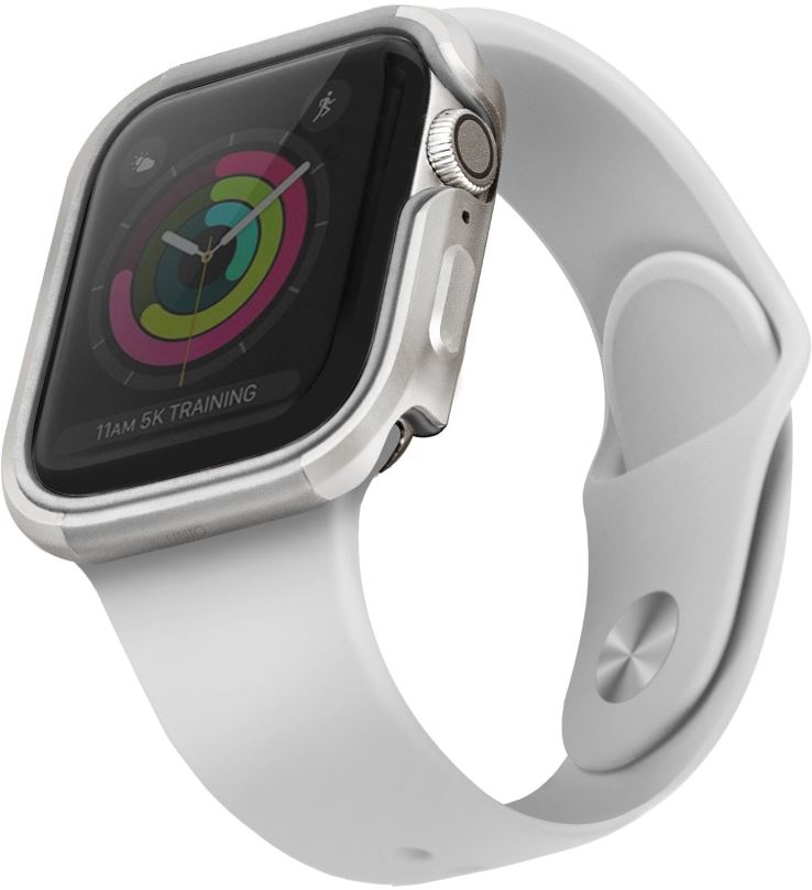 Ochranný kryt na hodinky Uniq Valencia pro Apple Watch 40mm Blush Titanium stříbrný