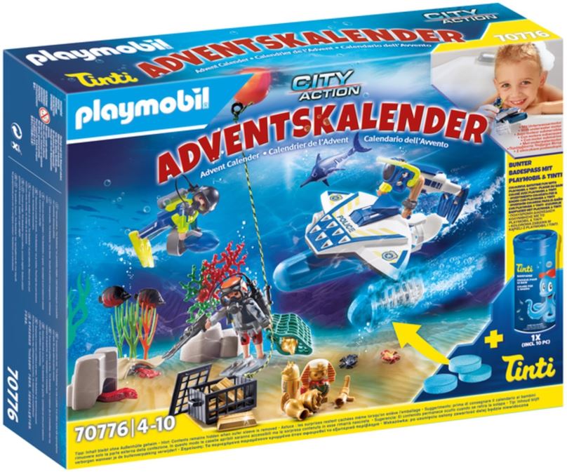 Adventní kalendář Playmobil 70776 Adventní kalendář "Zábava ve vodě - Nasazení policejních potápěčů"