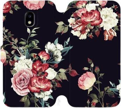 Kryt na mobil Flipové pouzdro na mobil Samsung Galaxy J3 2017 - VD11P Růže na černé