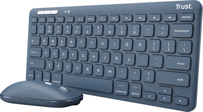 Set klávesnice a myši Trust Lyra Compact Set ECO - US, modrá