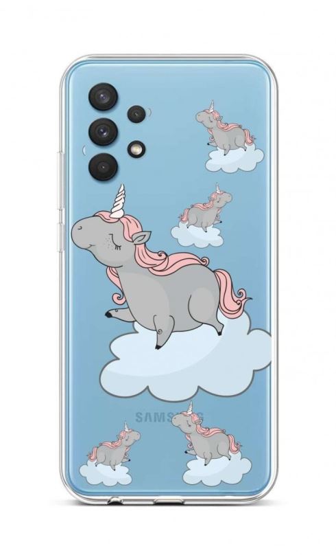Kryt na mobil TopQ Samsung A32 silikon Grey Unicorns 61902