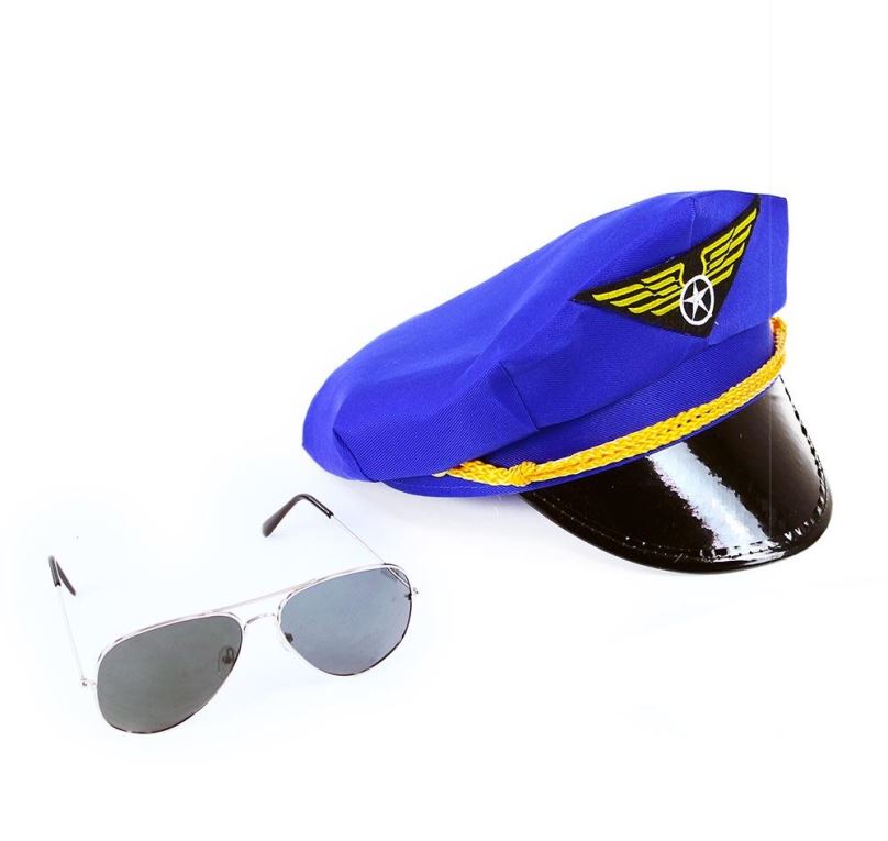 Doplněk ke kostýmu Rappa sada čepice pilot s brýlemi