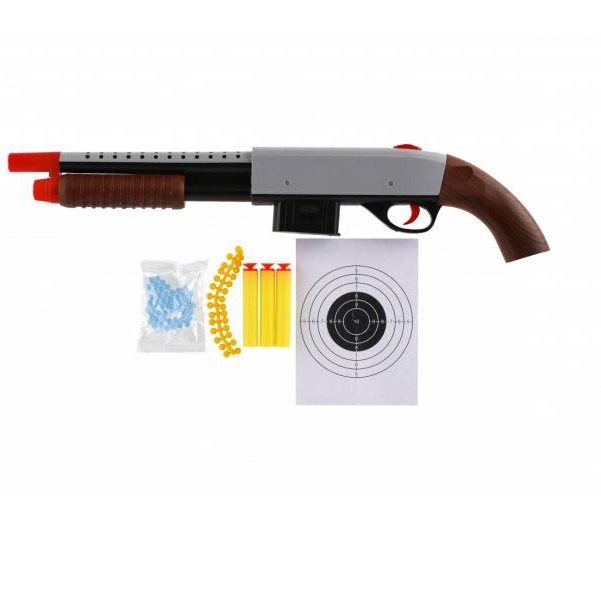 Dětská pistole Teddies Brokovnice  + vodní kuličky, pěnové náboje, gumové kuli