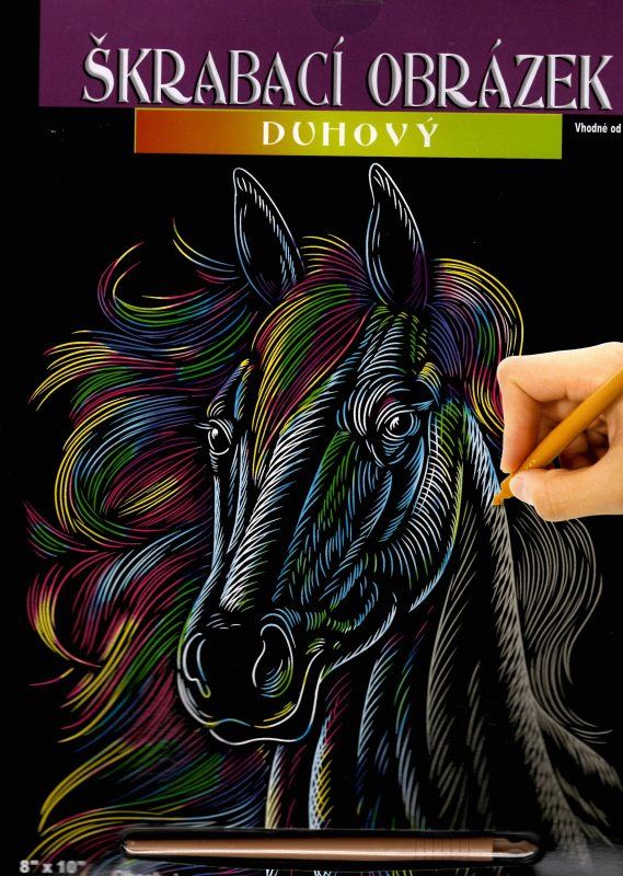 ARTLOVER Škrabací obrázek duhový Hlava koně 20x25cm