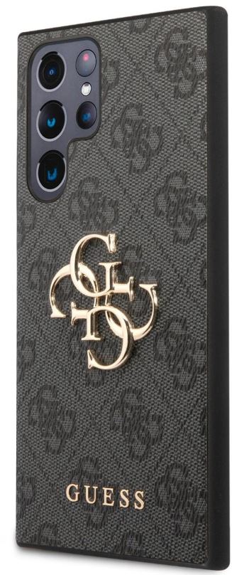 Kryt na mobil Guess PU 4G Metal Logo Zadní Kryt pro Samsung Galaxy S23 Ultra Grey