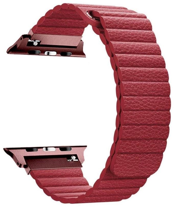 Řemínek BStrap Leather Loop pro Apple Watch 42mm / 44mm / 45mm, Red