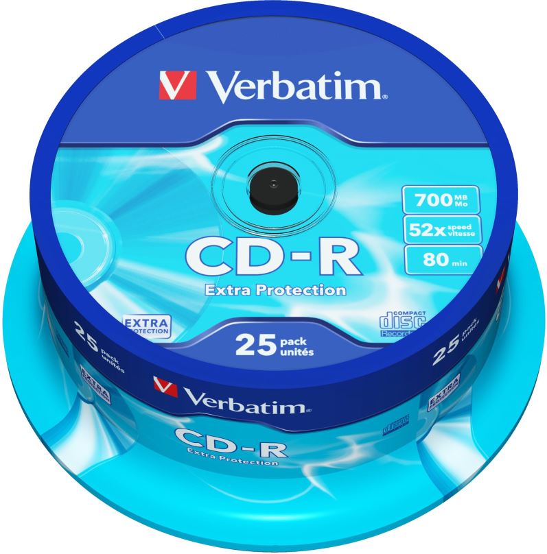 Média VERBATIM CD-R 700MB, 52x, spindle 25 ks
