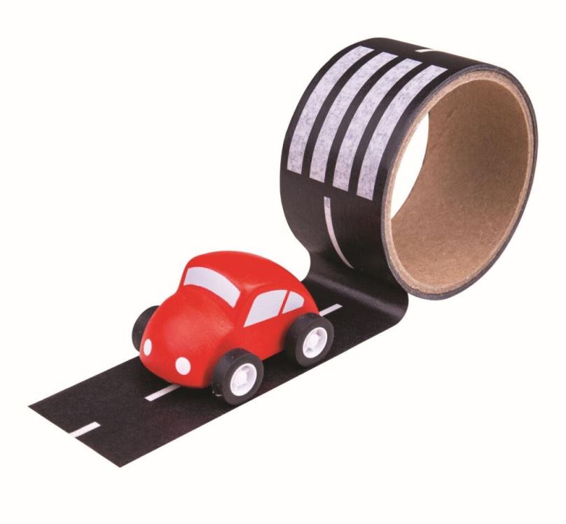 Autodráha Bigjigs Toys Lepící páska Cesta s autíčkem