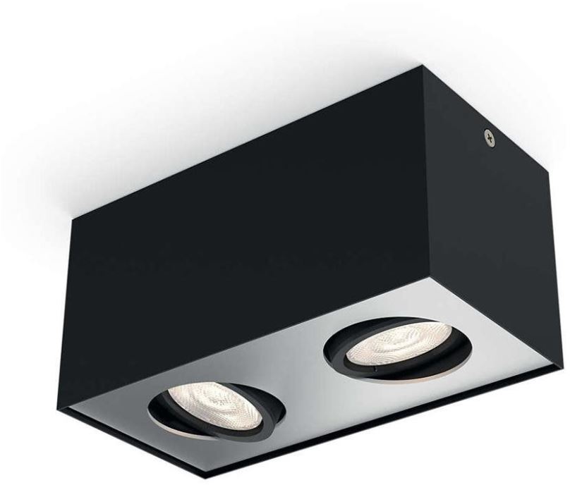 Philips 50492/30/P0 LED stropní bodové svítidlo Box 2x3,5W | 1000lm | 2200-2700K - stmívatelné, EyeComfort, černá