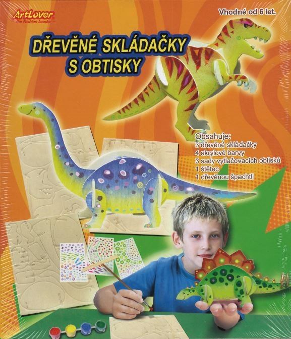 ARTLOVER 3D puzzle Dinosauři s barvičkami - sada 3ks