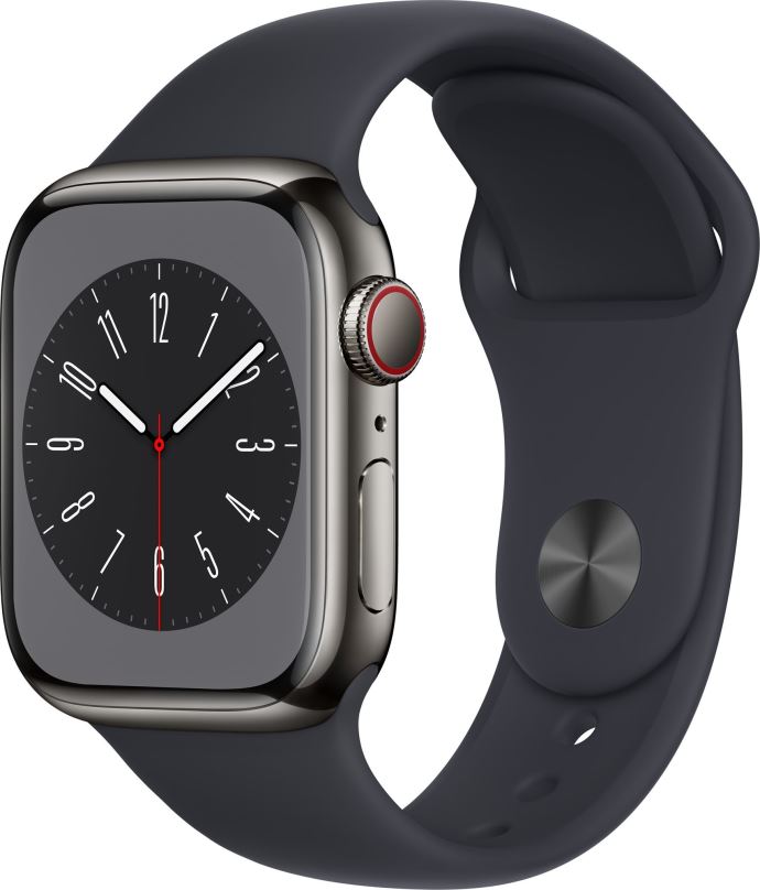 Chytré hodinky Apple Watch Series 8 41mm Cellular nerez se sportovním řemínkem
