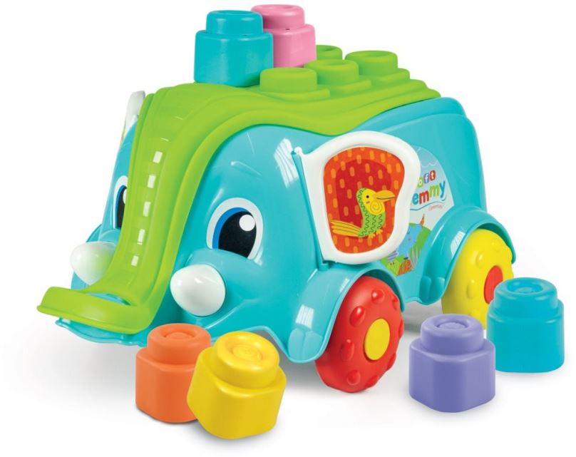 Didaktická hračka Clementoni Clemmy baby - Vozík slon s kostkami