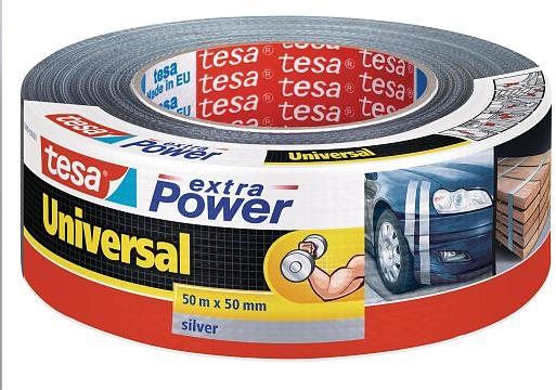 Lepicí páska tesa Extra Power Universal, textilní, stříbrná, 50m:50mm