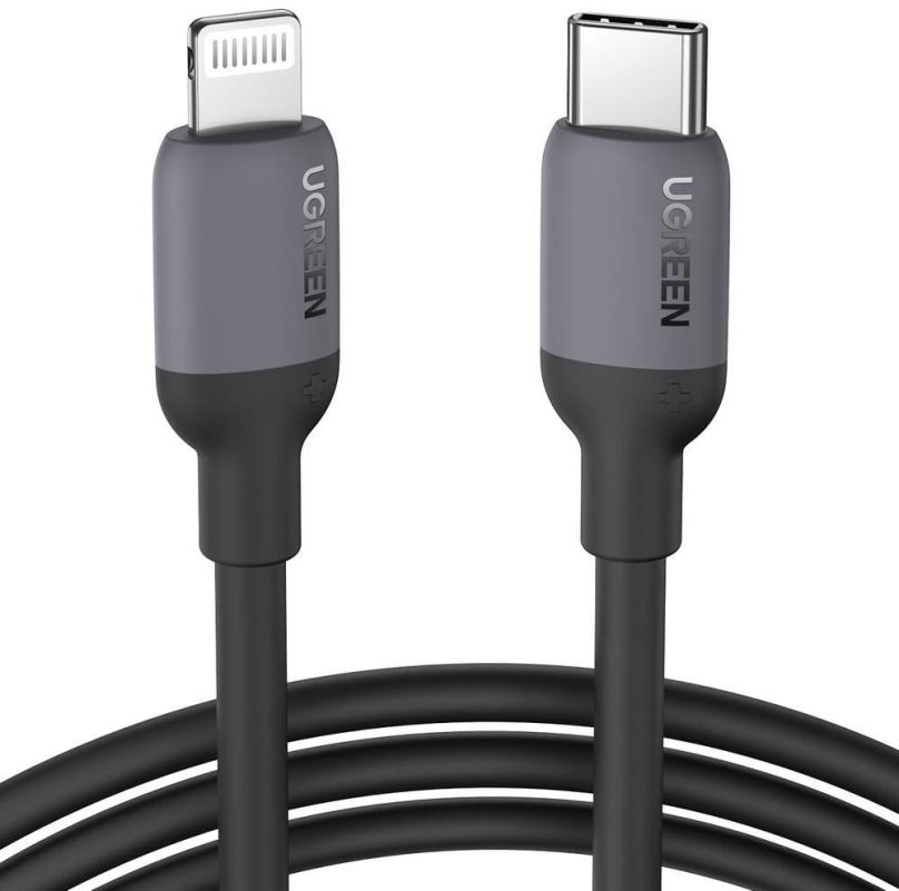 Datový kabel Ugreen USB-C to Lightning Silicone Cable 1m (Black)