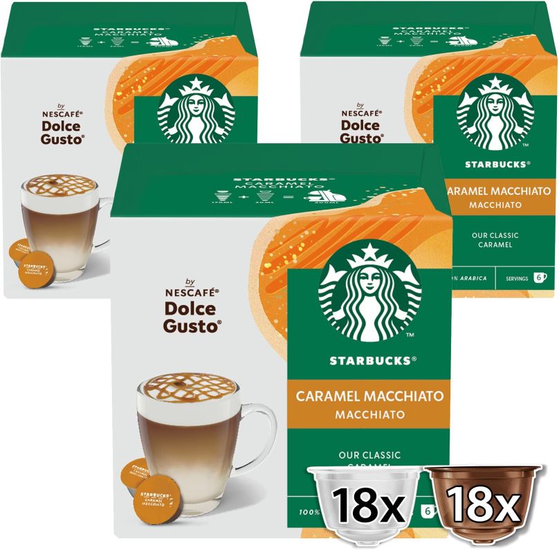 Kávové kapsle STARBUCKS® Caramel Macchiato by NESCAFÉ® Dolce Gusto® - 36 kapslí (18 porcí)