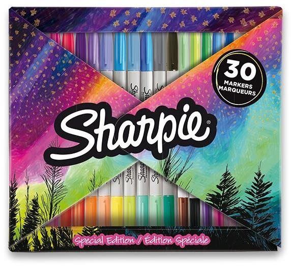 Popisovače SHARPIE Fold, 30 barev
