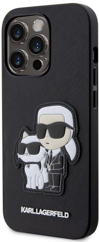 Kryt na mobil Karl Lagerfeld PU Saffiano Karl and Choupette NFT Zadní Kryt pro iPhone 13 Pro Black