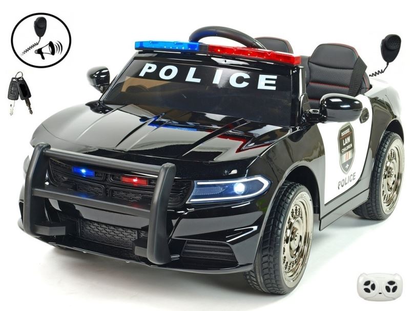 Elektrické auto pro děti USA policejní vůz, černá