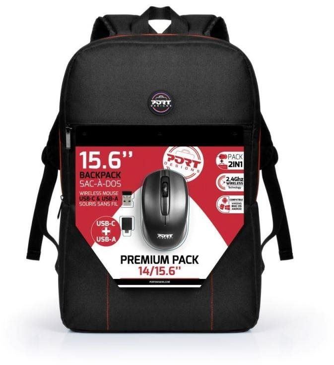 Batoh na notebook PORT DESIGNS Premium Backpack 14/15.6" Batoh + Wireless Mouse