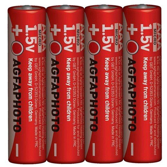 AgfaPhoto zinková baterie 1.5V, R03/AAA, shrink 4ks