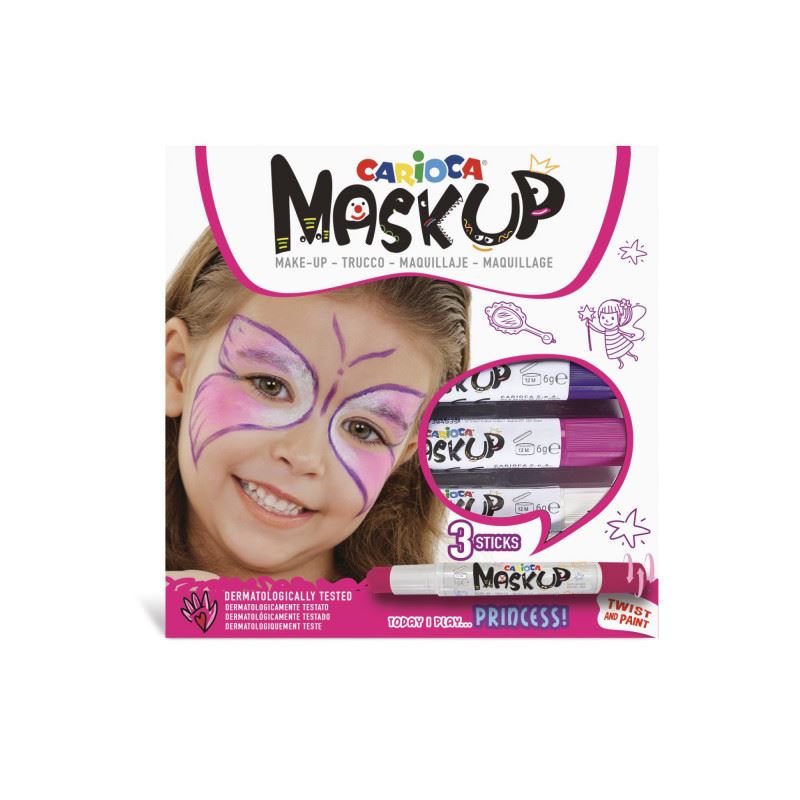 Carioca Mask Up barvy na obličej Princess 3 ks