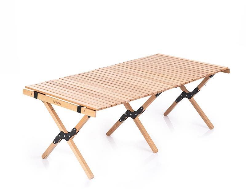 Kempingový stůl Naturehike rolovací dřevěný stolek 10,5 kg - buk