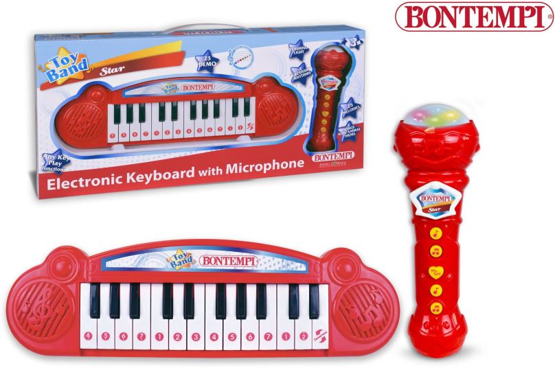 Hudební hračka Bontempi Mini klávesnice a mikrofon Karaoke 35 x 10 x 3,5 cm