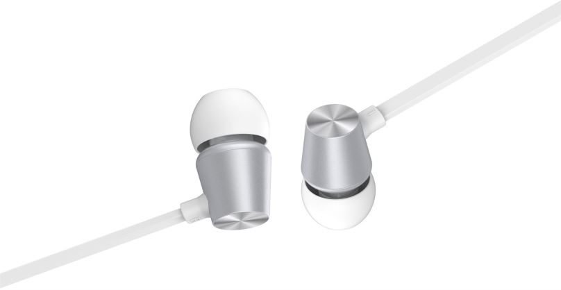 Sluchátka Swissten Earbuds Dynamic YS500 stříbrno/bílá