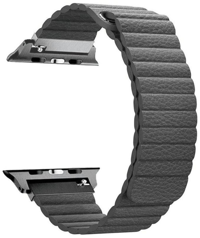 Řemínek BStrap Leather Loop pro Apple Watch 42mm / 44mm / 45mm, Gray