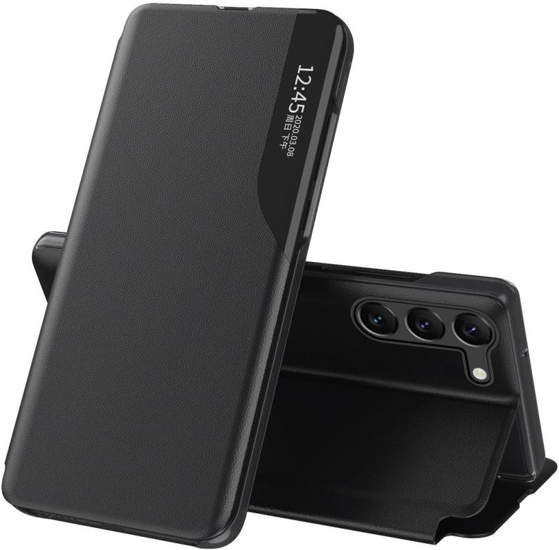 Pouzdro na mobil MG Eco Leather View knížkové pouzdro pro Samsung Galaxy S23 Plus, černé