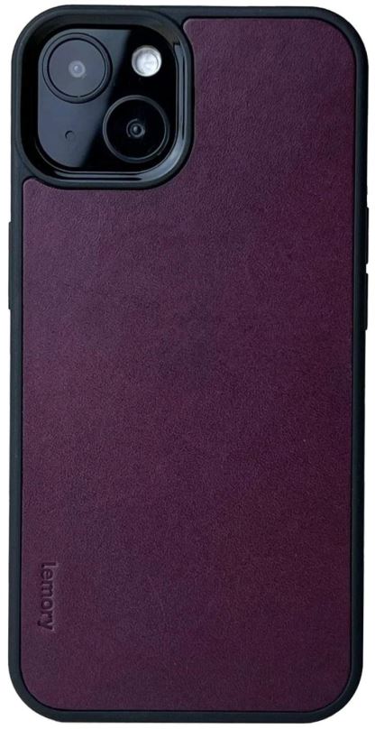 Kryt na mobil Lemory iPhone 14 kožený kryt purpurová