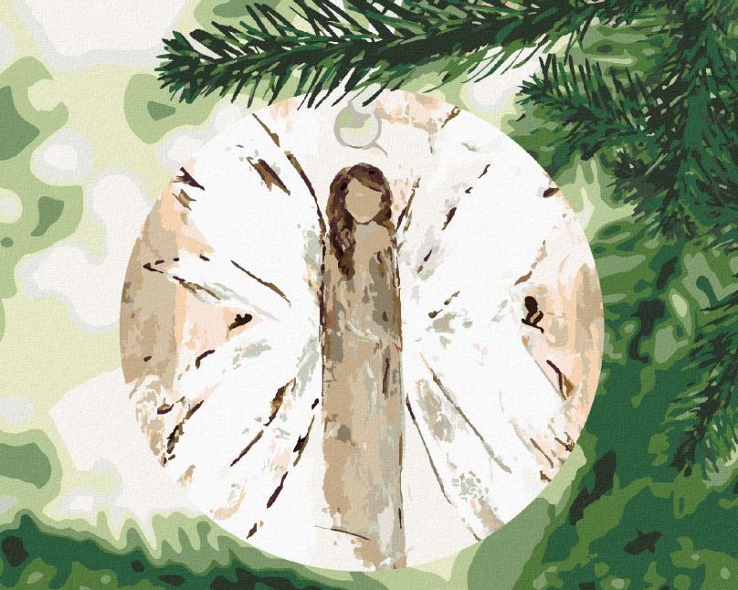 Malování podle čísel Anděl na stromečku 2 (Haley Bush), 80x100 cm, vypnuté plátno na rám