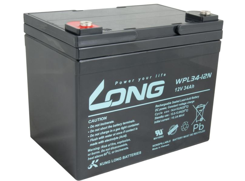 Baterie pro záložní zdroje LONG baterie 12V 34Ah M5 LongLife 12 let (WPL34-12N)