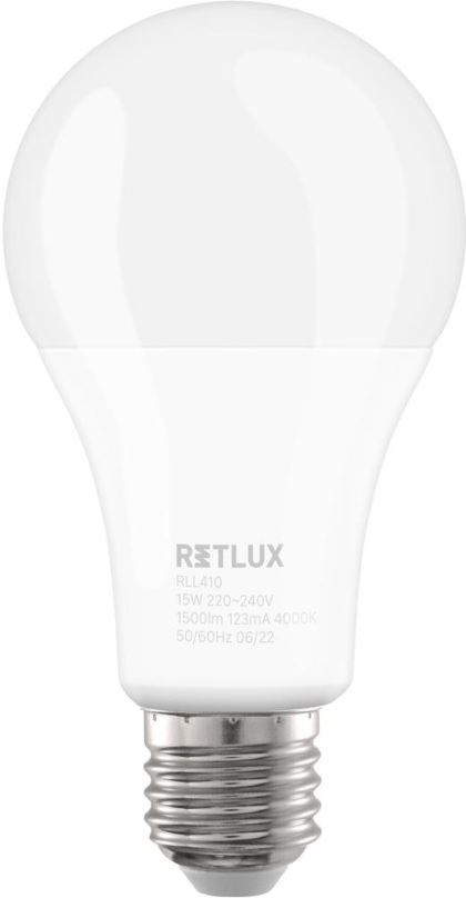 LED žárovka RETLUX  RLL 410 A65 E27 bulb 15W CW