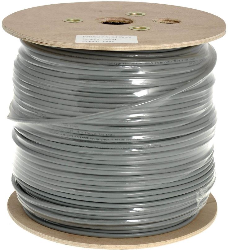 Síťový kabel Datacom drát, CAT6, FTP, PVC, 305m/cívka