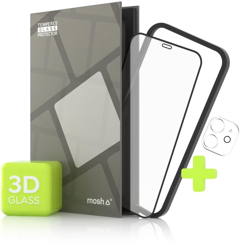 Ochranné sklo Tempered Glass Protector pro iPhone 12 mini, 3D + sklo na kameru + instalační rámeček, Case Friendly
